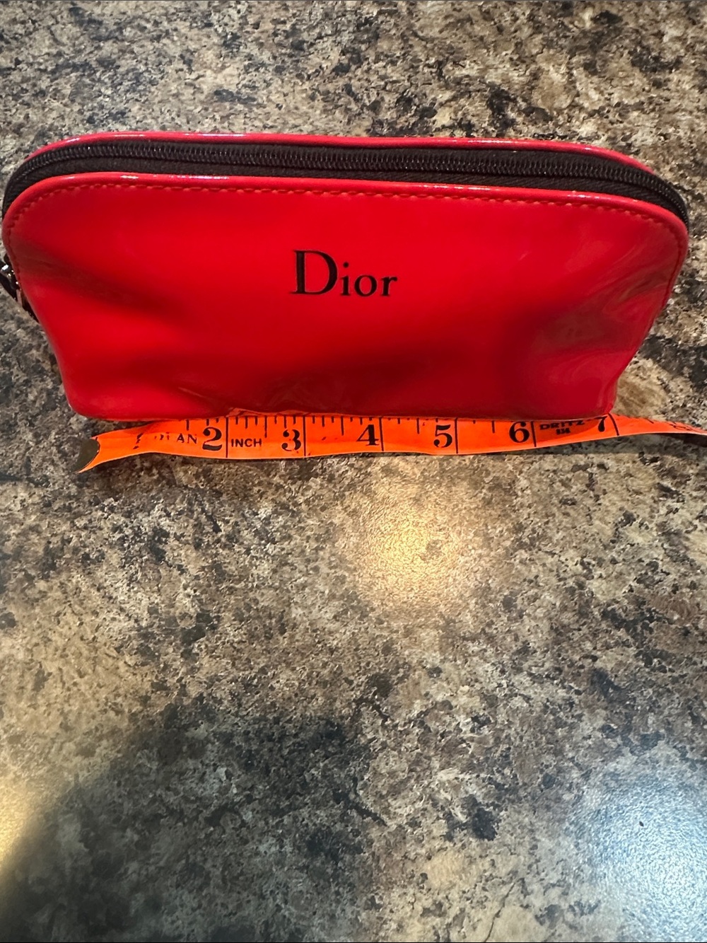 Dior Glossy Red Patent Zip Pouch Pre-Owned Excellent never used zipper